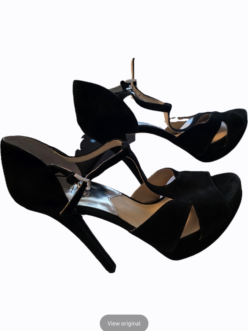 Michael Kors Black T-Strap Suede High Heels